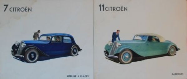 Citroen 7 CV - 11 CV Traction Avant Modellprogramm 1934 Automobilprospekt (5963)